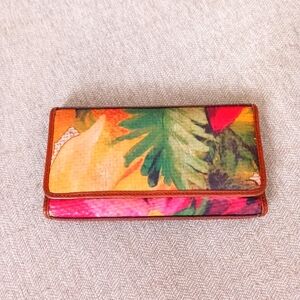 Patiricia Nash Multi Color Print Leather Wallet